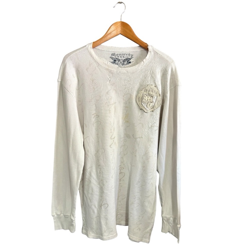 MONARCHY Y2K Cream Long Sleeve Thermal Shirt